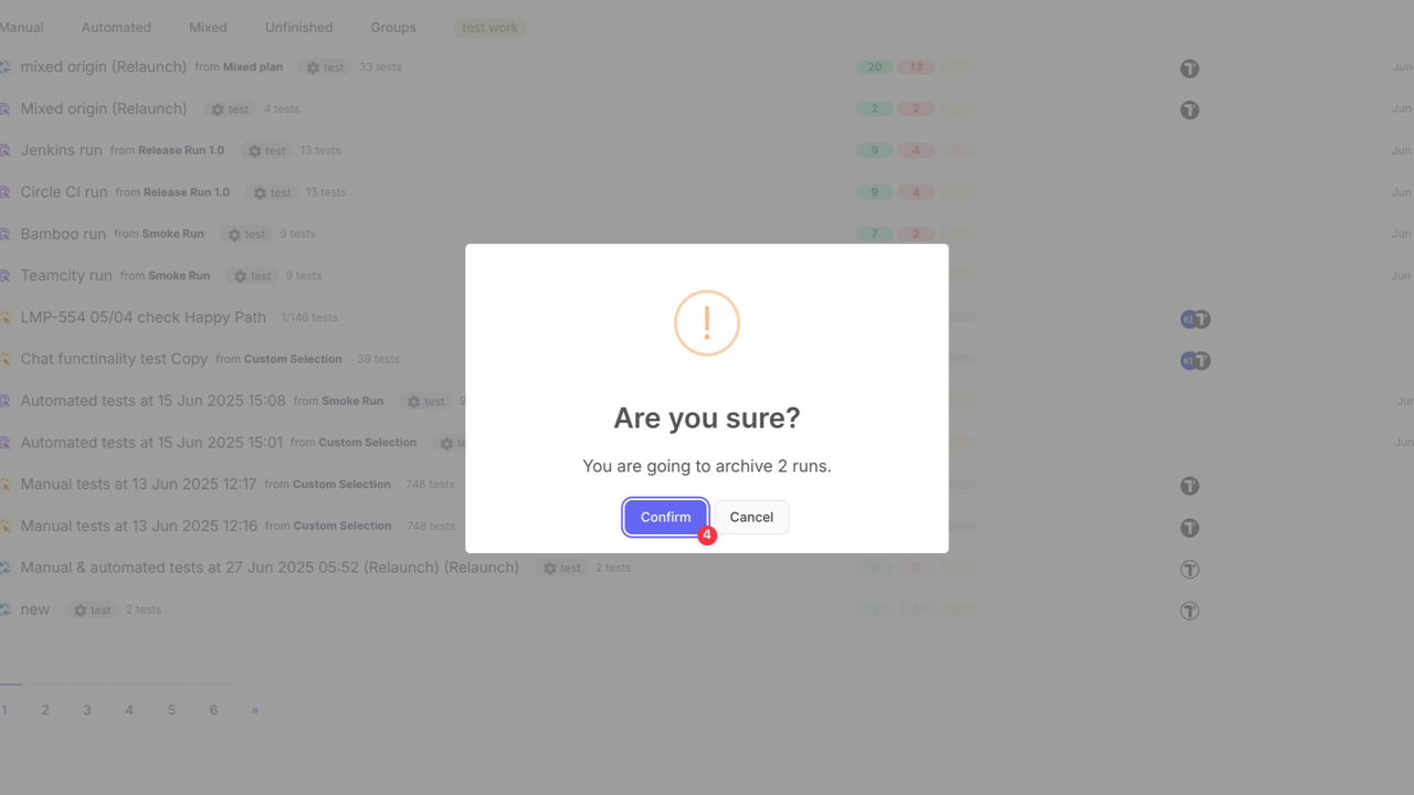 Testomat.io - Confirm runs